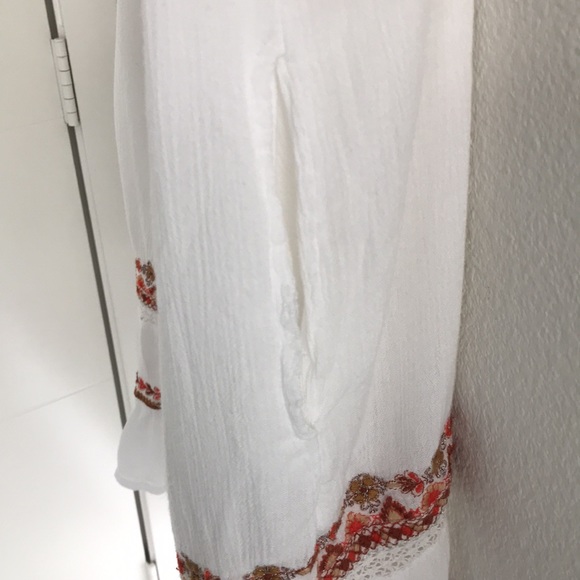 Free People Sunrise Wanderer Mini Dress Ivory, Orange, Browns Size Small - Picture 7 of 13